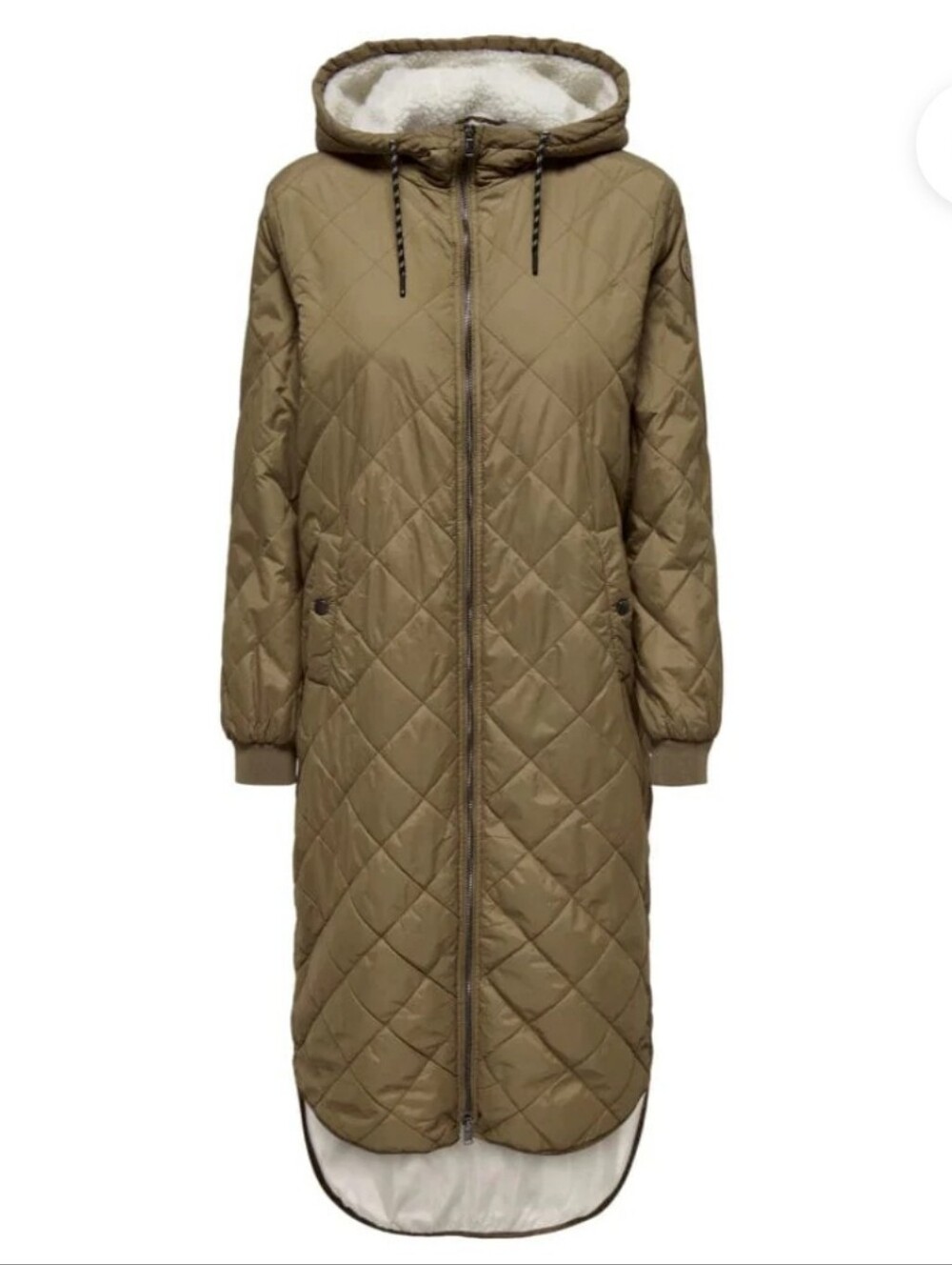 ONLY Tan Quilted Jacket with Cream Shearling Lining Size Small New